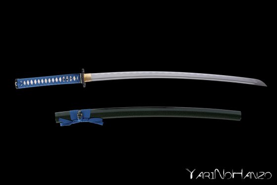 katana giapponese blu bambù
