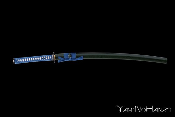 katana giapponese blu bambù