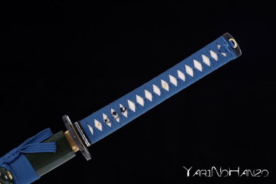 katana giapponese blu bambù