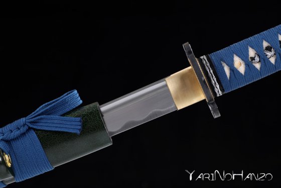 katana giapponese blu bambù